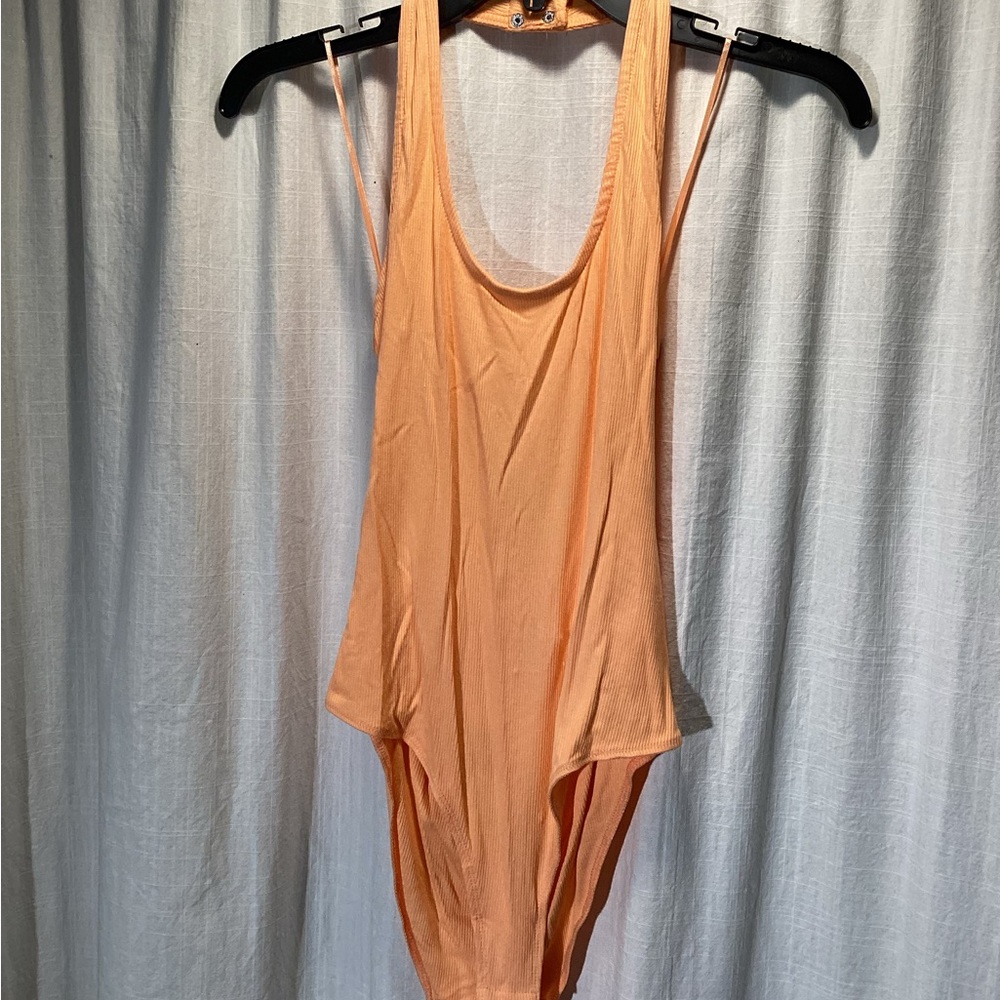 Sleeveless Peach Crewneck Bodysuit - Women NWT